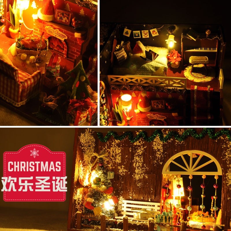Merry Christmas DIY Miniature Room Kit With dust coverTB1NjMerry Christmas DIY Miniature Room Kit With dust
