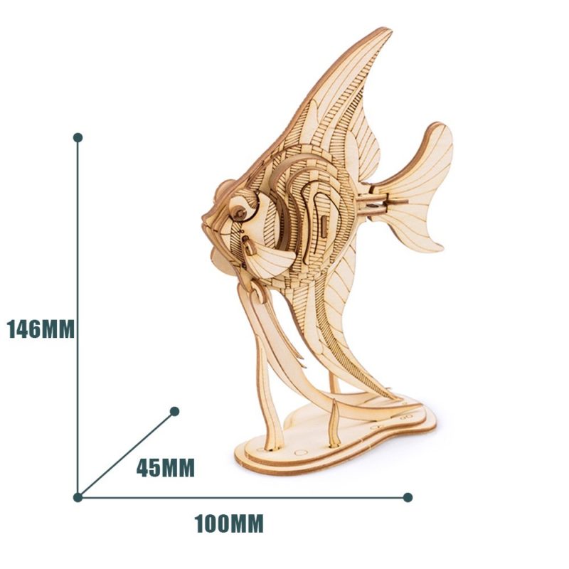 angel fish modern 3d wooden puzzle 3