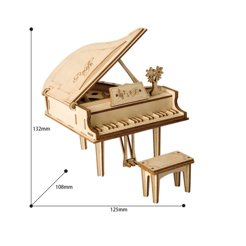 grand piano modern 3d wooden puzzle 4