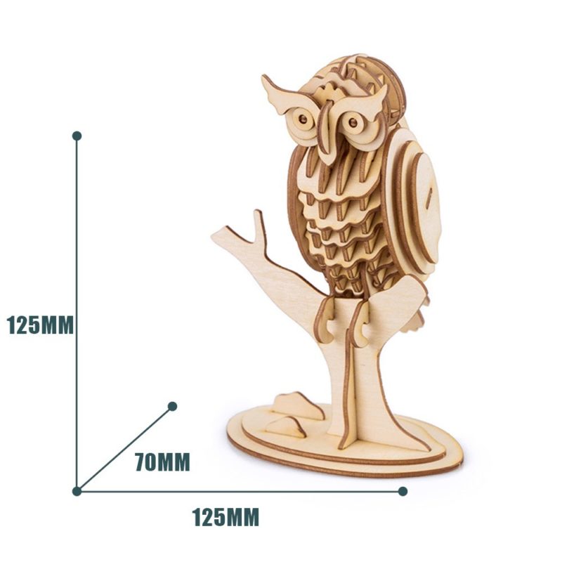 owl modern 3d wooden puzzle 3