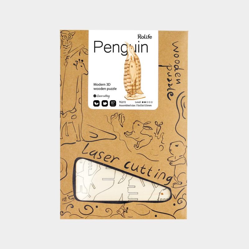 penguin modern 3d wooden puzzle 2