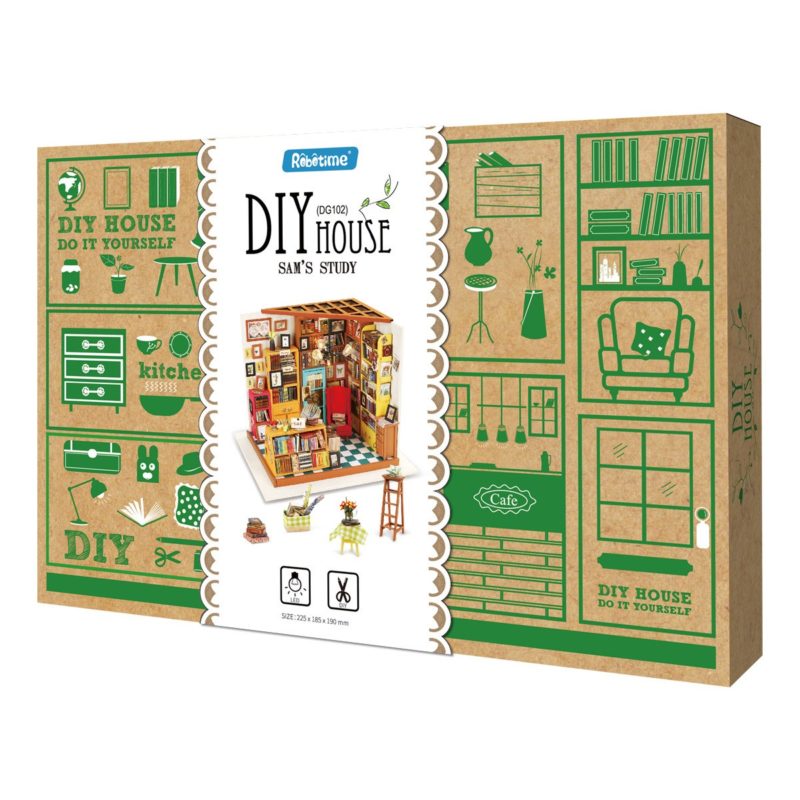 sam s study robotime diy miniature dollhouse kit 13