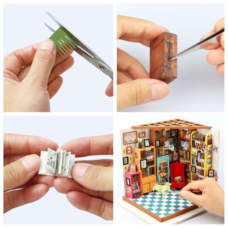 sam s study robotime diy miniature dollhouse kit 14