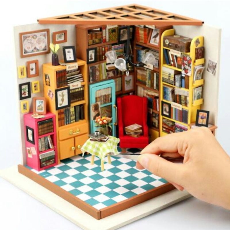 sam s study robotime diy miniature dollhouse kit