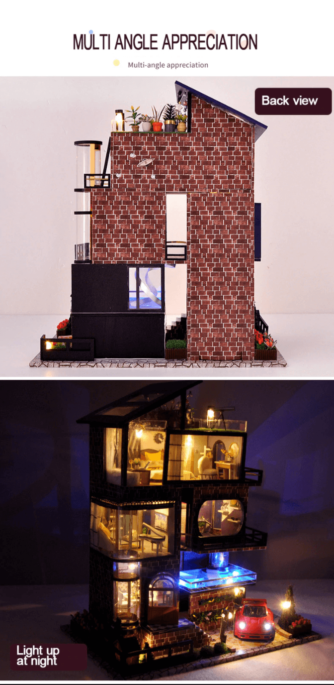 Luxury Four Storey Villa DIY 3D Dollhouse Kit 11
