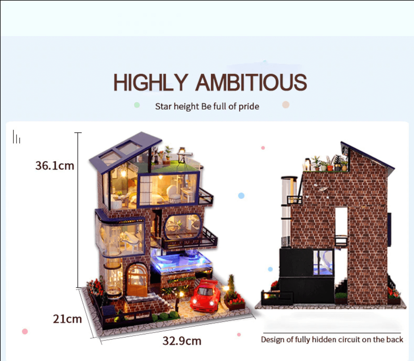 Luxury Four Storey Villa DIY 3D Dollhouse Kit