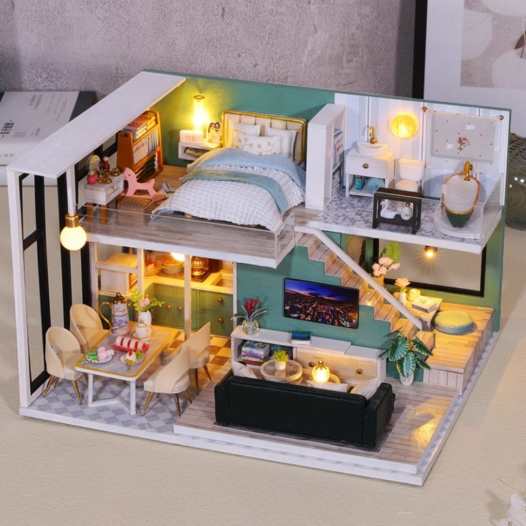 Storey Apartment DIY Wooden Dollhouse Kit