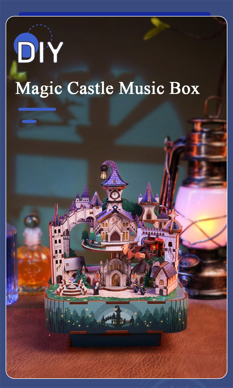 DIY Wooden Magic Castle Music Box 