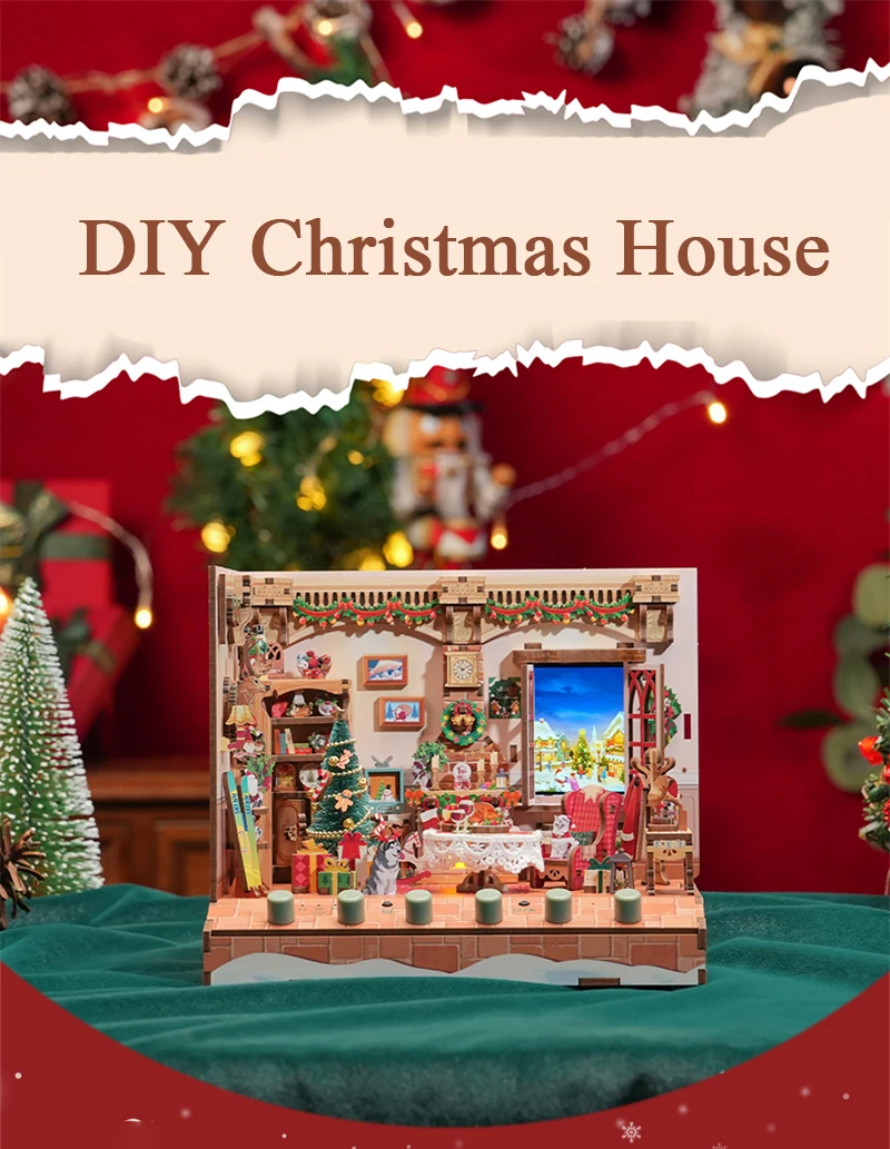 Christmas House Q623 DIY Wooden Dollhouse