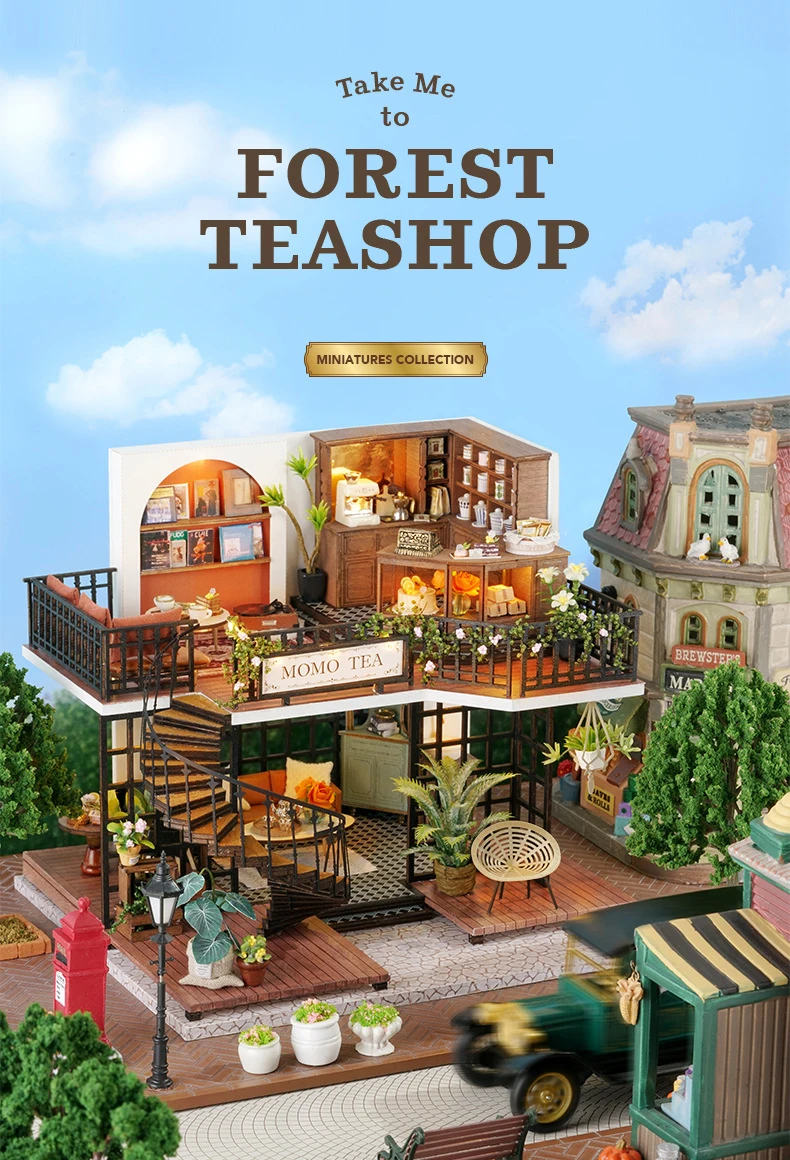Forest Tea shop DIY Miniature House English Instruction