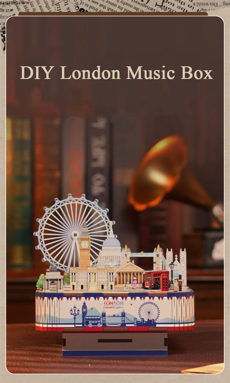 London Street View TQ228 DIY Wooden Music Box